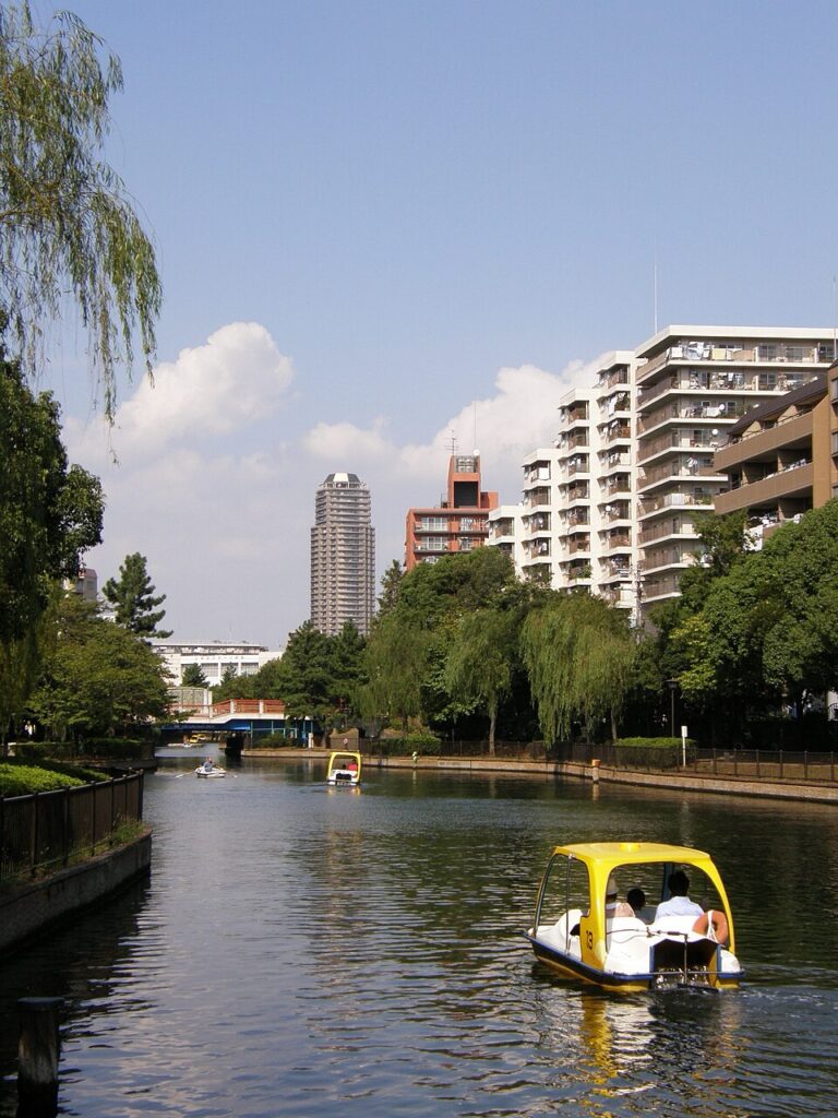 Pedal boats at the park. Boat styles may change