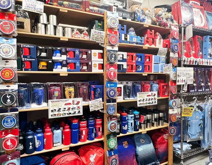 Football club souvenirs and accessories inside the fcFA Original Store