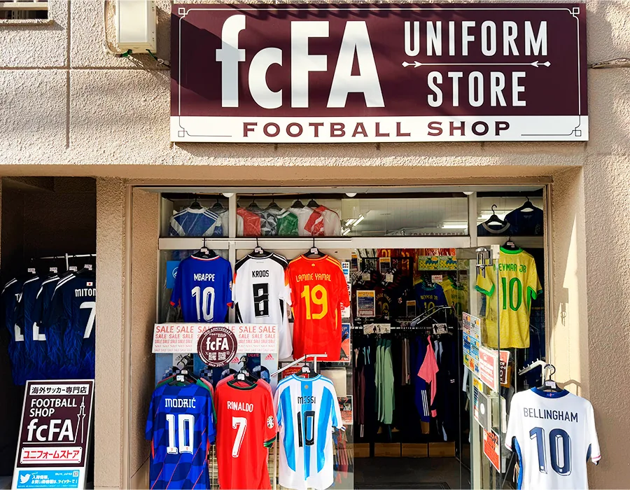 The entrance of the fcFA Uniform Store in Oshiage, Tokyo